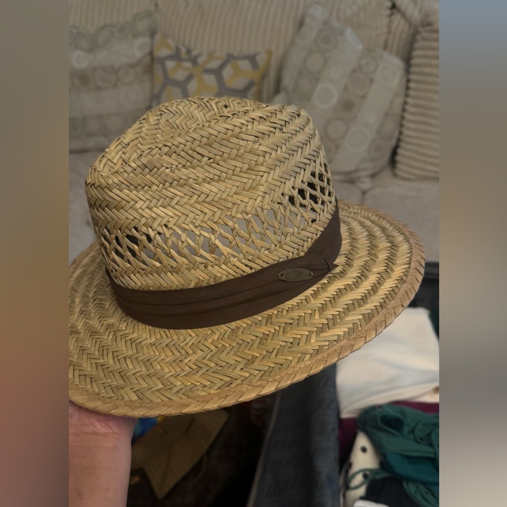 Panama Jack Natural Straw Hat with Brown Band